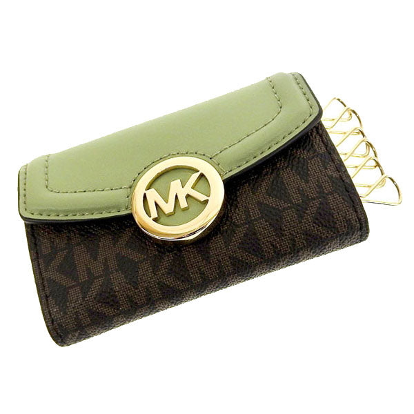 マイケルコース MICHAEL KORS ショップ袋付き  キーケース 鍵入れ 小物 グリーン×ブラウン レディース d35s0gftp5b-ligsag アウトレット 母の日　土日祝も毎日発送します