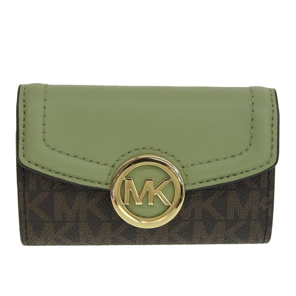 マイケルコース MICHAEL KORS ショップ袋付き  キーケース 鍵入れ 小物 グリーン×ブラウン レディース d35s0gftp5b-ligsag アウトレット 母の日　土日祝も毎日発送します