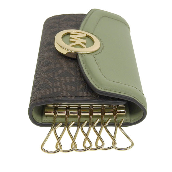 マイケルコース MICHAEL KORS ショップ袋付き  キーケース 鍵入れ 小物 グリーン×ブラウン レディース d35s0gftp5b-ligsag アウトレット 母の日　土日祝も毎日発送します