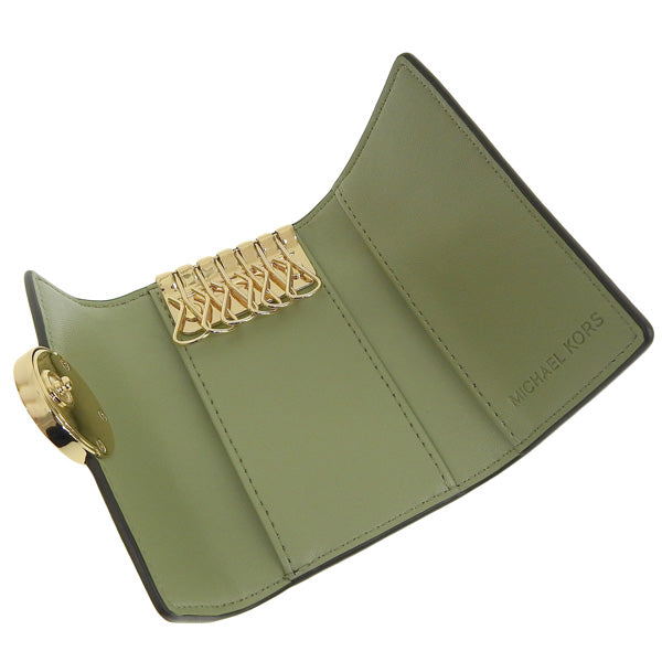 マイケルコース MICHAEL KORS ショップ袋付き  キーケース 鍵入れ 小物 グリーン×ブラウン レディース d35s0gftp5b-ligsag アウトレット 母の日　土日祝も毎日発送します