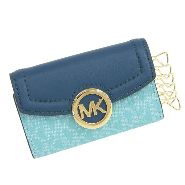 マイケルコース MICHAEL KORS ショップ袋付き  6連キーケース 鍵入れ ライトブルー系 ブルー レディース d35s0gftp5b-sefmlt アウトレット 母の日　土日祝も毎日発送します