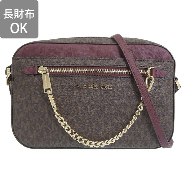 マイケルコース バッグ レディース ショルダーバッグ アウトレット ブラウン×ワイン ジェットセットアイテム ジップチェーン クロスボディ ラージ 35S1GTTC9B-MERLOT MICHAEL KORS
