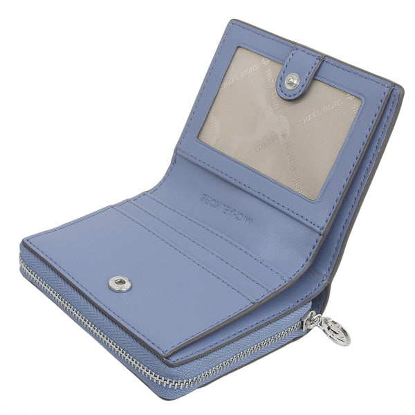 マイケルコース 財布 レディース 二つ折り財布 アウトレット レザー ブルー ジェットセットトラベル ジップチャームウォレット ミディアム JET SET TRAVEL MD BF ZA CHARM WALLET 35S4STVF2L-PABMLT MICHAEL KORS