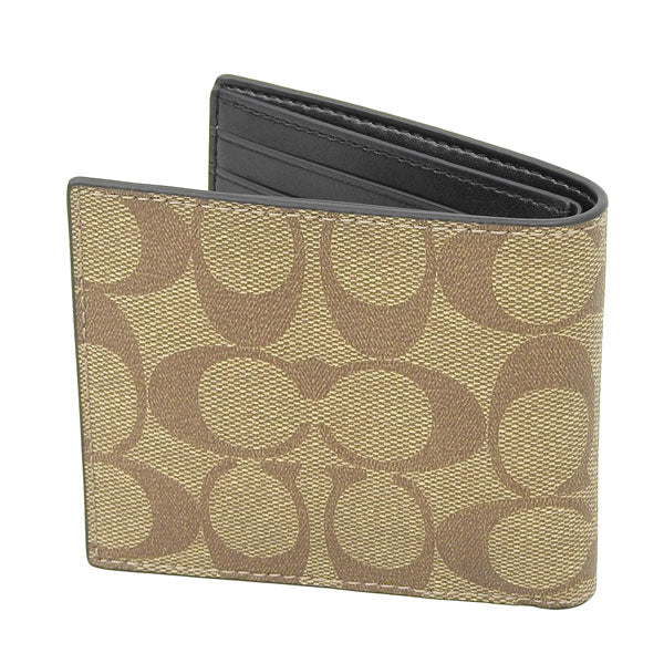 コーチ COACH 二つ折り財布 財布 PVC タン ブラウン系 ブラック レディース f66551qbtn2 レディース 女性 プレゼント ブランド ギフト 母の日　土日祝も毎日発送します