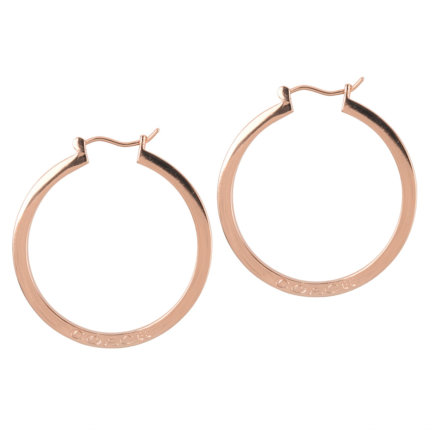 COACH コーチ HOOP EARRINGS ROSEGOLD