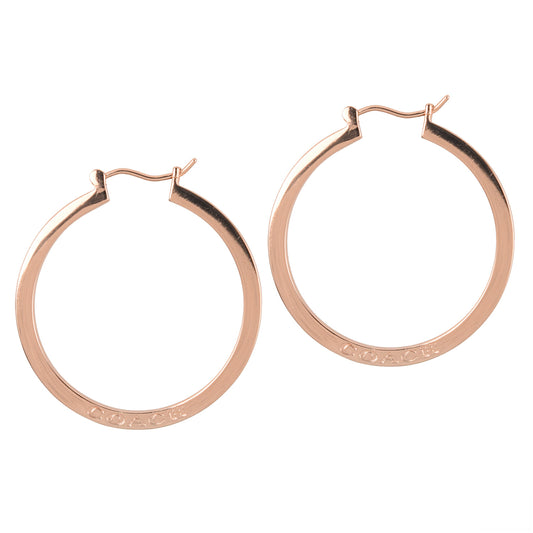 COACH コーチ HOOP EARRINGS ROSEGOLD