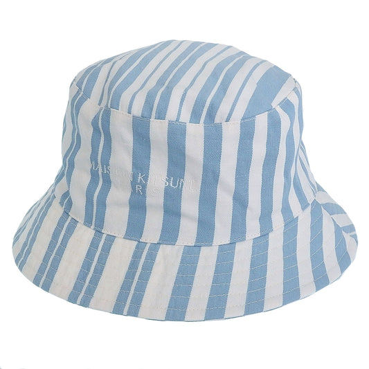 メゾンキツネ 帽子 メンズ レディース バケットハット ブルー×ホワイト IU06172WW2002S422 MAISON KITSUNE
