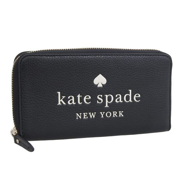 【最安値挑戦!!】ケイトスペード KATE SPADE ELLA PEBBLED LEATHER LARGE CONTINENTAL WALLET 長財布 財布 レザー ブラック レディース k4779-001 アウトレット ブランド　一粒万倍日 母の日　土日祝も毎日発送します