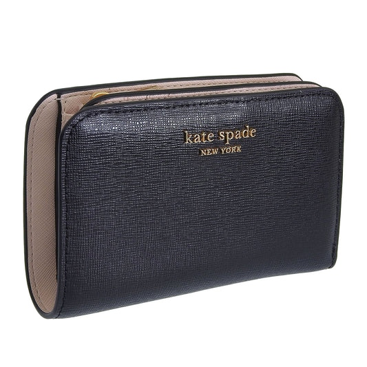 ケイトスペード 財布 レディース 二つ折り財布 レザー ブラック モーガン コンパクトウォレット morgan saffiano leather compac K8927-001 KATE SPADE