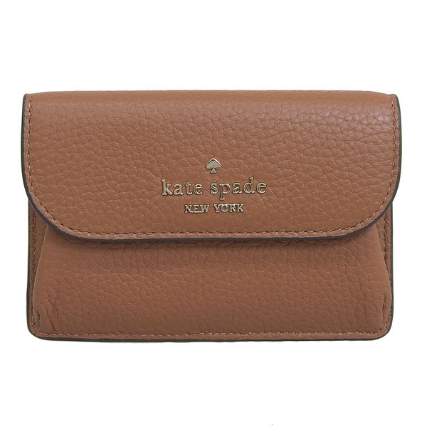 ケイトスペード 小物 レディース カードケース アウトレット レザー ブラウン dumpling pebbled leather small KA574-200 KATE SPADE 母の日　土日祝も毎日発送します