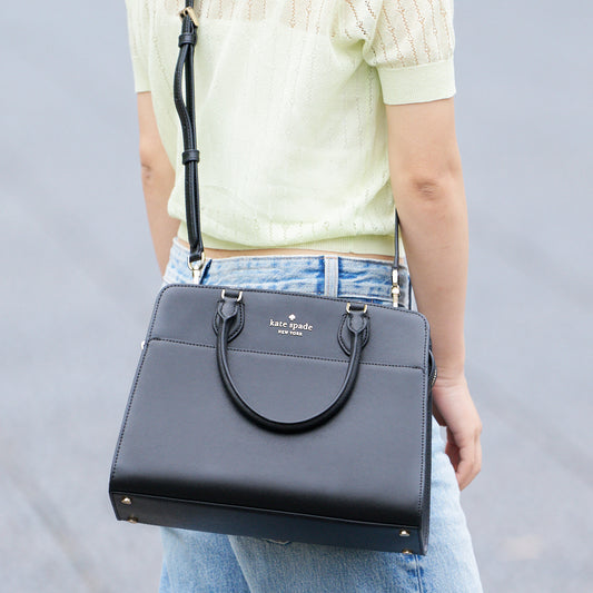 ケイトスペード バッグ レディース ショルダーバッグ アウトレット レザー ブラック madison saffiano leather mediu KC436-001 KATE SPADE 母の日　土日祝も毎日発送します