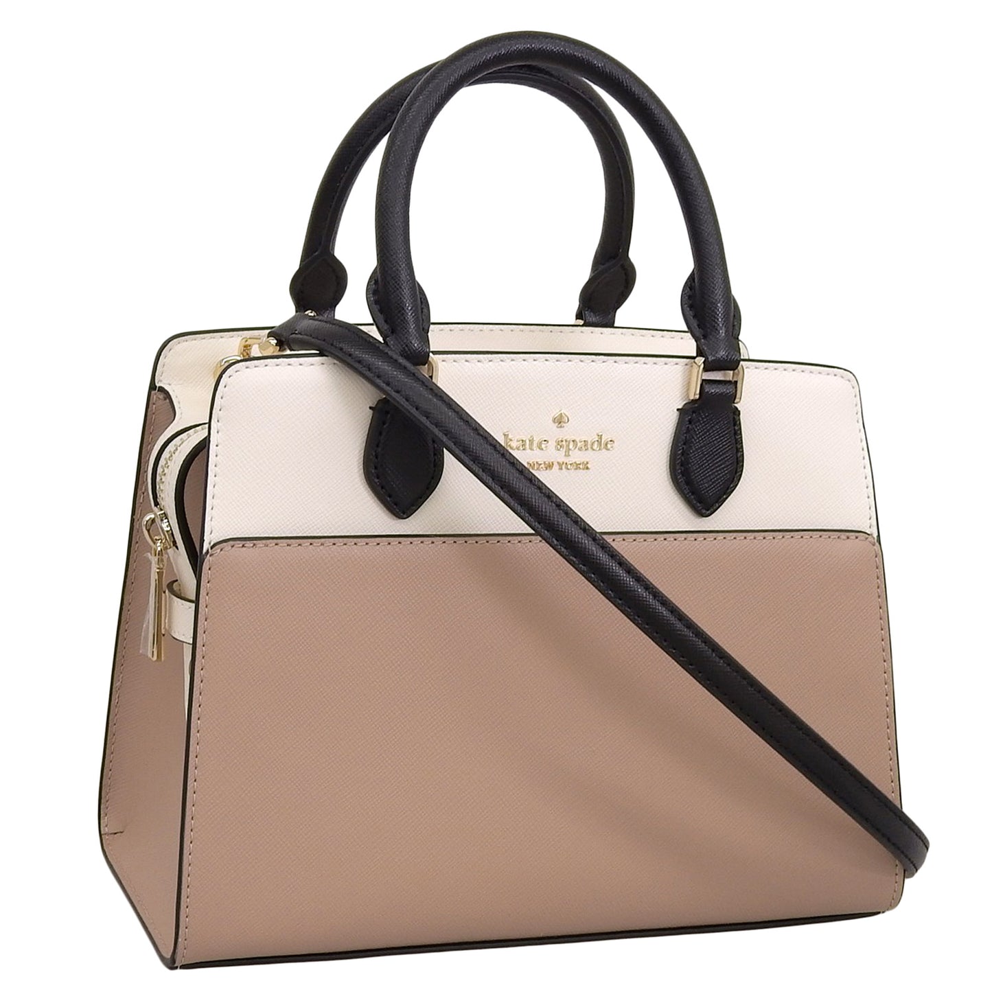 ケイトスペード バッグ レディース 2WAY ショルダーバッグ アウトレット レザー ベージュ×ブラウン マディソン カラーブロック スモール サッチェル madison colorblock small satshel KC620-200 KATE SPADE