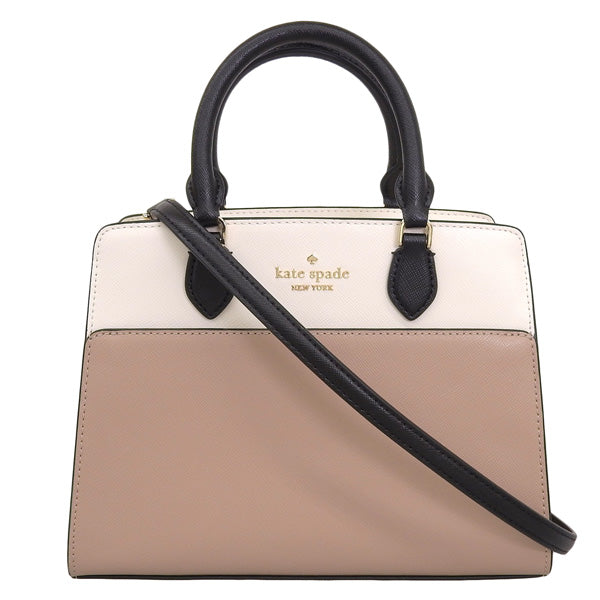 ケイトスペード バッグ レディース 2WAY ショルダーバッグ アウトレット レザー ベージュ×ブラウン マディソン カラーブロック スモール サッチェル madison colorblock small satshel KC620-200 KATE SPADE