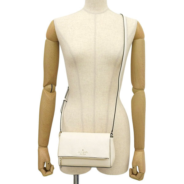 ケイトスペード バッグ レディース ショルダーバッグ アウトレット レザー ホワイト レイラ フラップジップ クロスボディ LEILA FLAP ZIP CB KE487-100 KATE SPADE