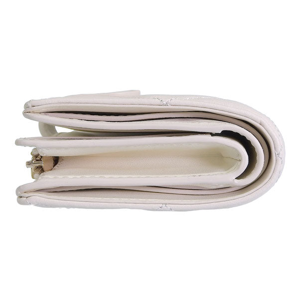 ケイトスペード 財布 レディース 二つ折り財布 アウトレット レザー ホワイト キャリー ミディアムコンパクトバイフォールドウォレット carey smooth quilted md compbifold KG424-101 KATE SPADE