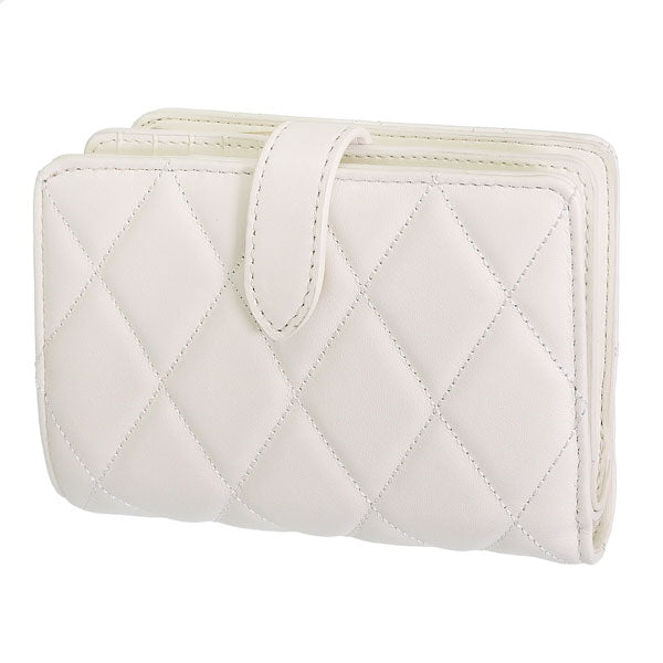 ケイトスペード 財布 レディース 二つ折り財布 アウトレット レザー ホワイト キャリー ミディアムコンパクトバイフォールドウォレット carey smooth quilted md compbifold KG424-101 KATE SPADE