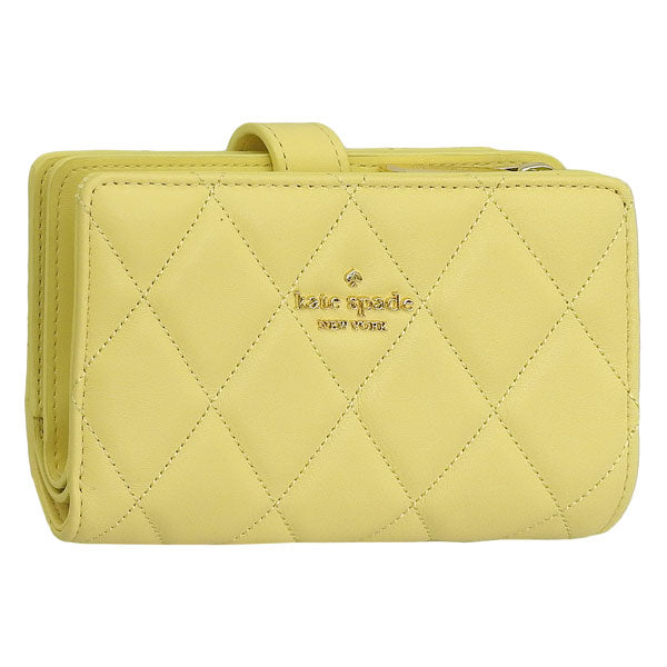 ケイトスペード 財布 レディース 二つ折り財布 アウトレット レザー イエロー キャリー ミディアムコンパクトバイフォールドウォレット carey md compbifold KG424-250 KATE SPADE