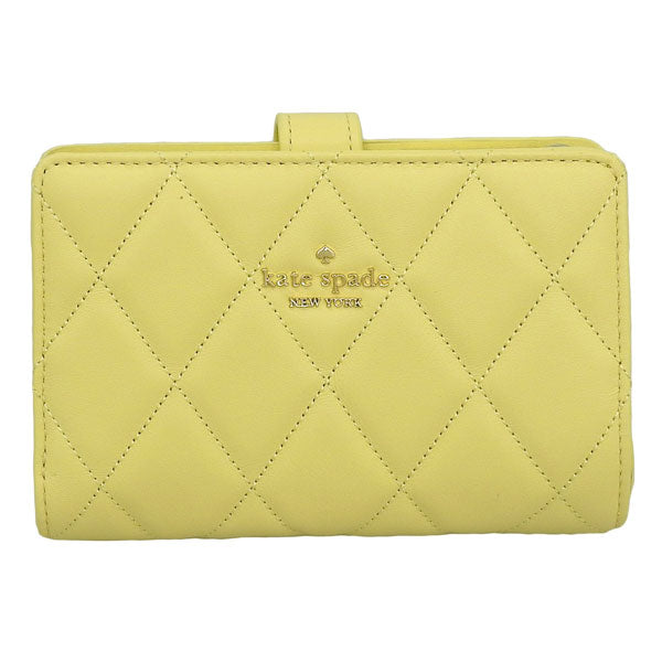 ケイトスペード 財布 レディース 二つ折り財布 アウトレット レザー イエロー キャリー ミディアムコンパクトバイフォールドウォレット carey md compbifold KG424-250 KATE SPADE