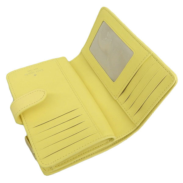 ケイトスペード 財布 レディース 二つ折り財布 アウトレット レザー イエロー キャリー ミディアムコンパクトバイフォールドウォレット carey md compbifold KG424-250 KATE SPADE