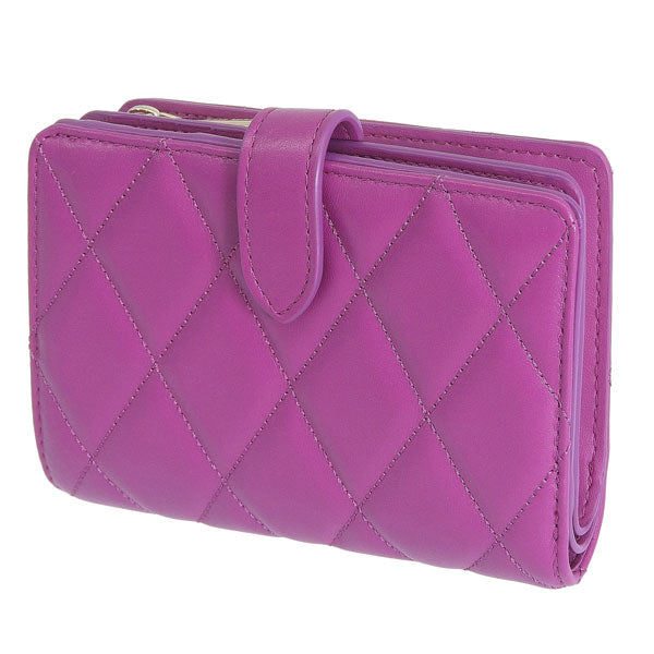 ケイトスペード 財布 レディース 二つ折り財布 アウトレット レザー パープル キャリー ミディアムコンパクトバイフォールドウォレット carey smooth quilted md compbifold KG424-500 KATE SPADE