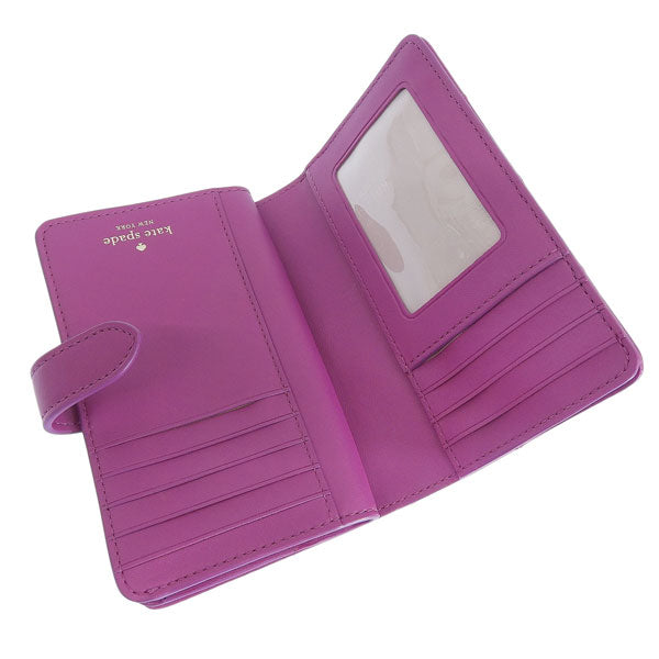 ケイトスペード 財布 レディース 二つ折り財布 アウトレット レザー パープル キャリー ミディアムコンパクトバイフォールドウォレット carey smooth quilted md compbifold KG424-500 KATE SPADE