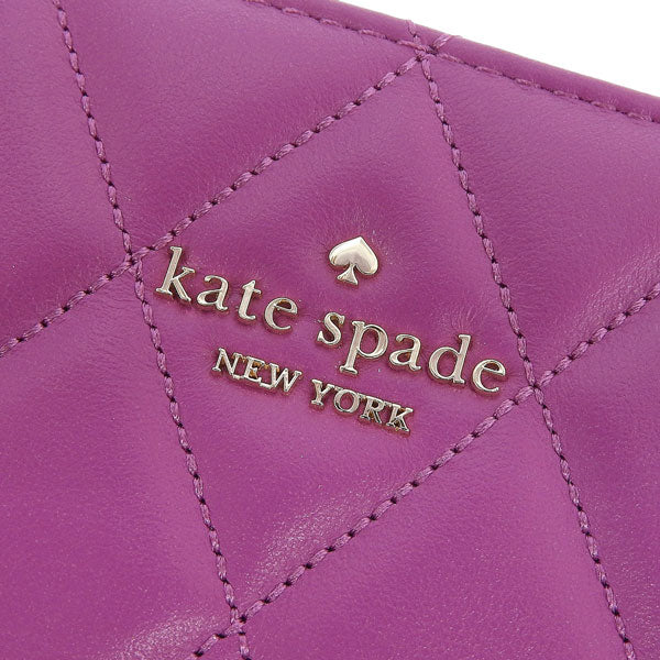 ケイトスペード 財布 レディース 二つ折り財布 アウトレット レザー パープル キャリー ミディアムコンパクトバイフォールドウォレット carey smooth quilted md compbifold KG424-500 KATE SPADE