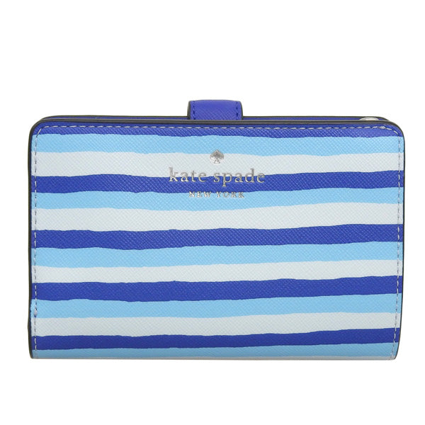 ケイトスペード 財布 レディース 二つ折り財布 アウトレット ブルーマルチ スカイラー ミディアムコンパクトバイフォールドウォレット schuyler med compact  KG677-403 KATE SPADE