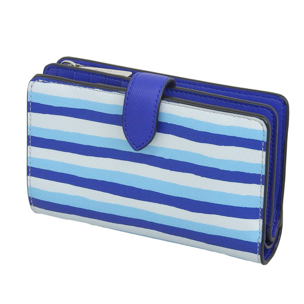 ケイトスペード 財布 レディース 二つ折り財布 アウトレット ブルーマルチ スカイラー ミディアムコンパクトバイフォールドウォレット schuyler med compact  KG677-403 KATE SPADE