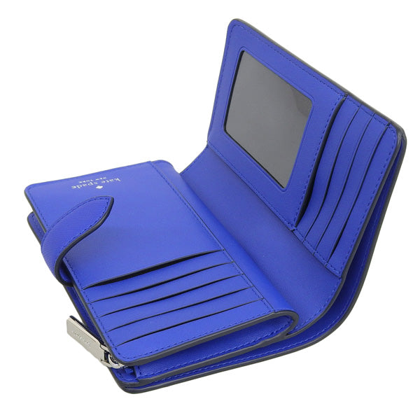 ケイトスペード 財布 レディース 二つ折り財布 アウトレット ブルーマルチ スカイラー ミディアムコンパクトバイフォールドウォレット schuyler med compact  KG677-403 KATE SPADE