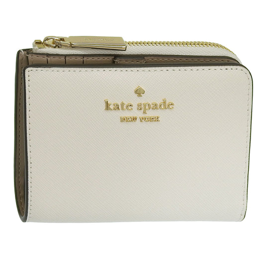 ケイトスペード 財布 レディース 二つ折り財布 アウトレット レザー アイボリー マディソン スモールLジップウォレット MADISON SM LZIP WAL KH615-100 KATE SPADE
