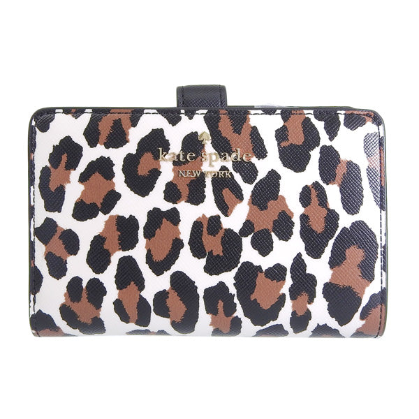 ケイトスペード 財布 レディース 二つ折り財布 アウトレット レオパード マディソン ミディアムコンパクトバイフォールドウォレット madison med combifld KH781-250 KATE SPADE
