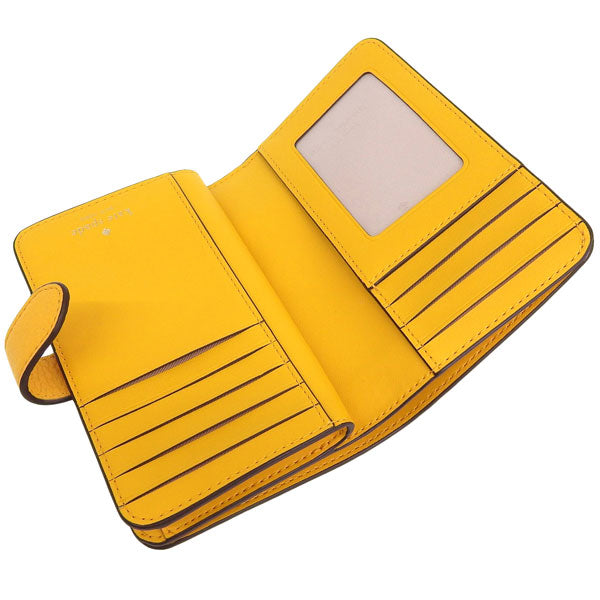 ケイトスペード 財布 レディース 二つ折り財布 アウトレット レザー イエローレナ ミディアムコンパクトバイフォールドウォレット lena md compbifold KH787-700 KATE SPADE