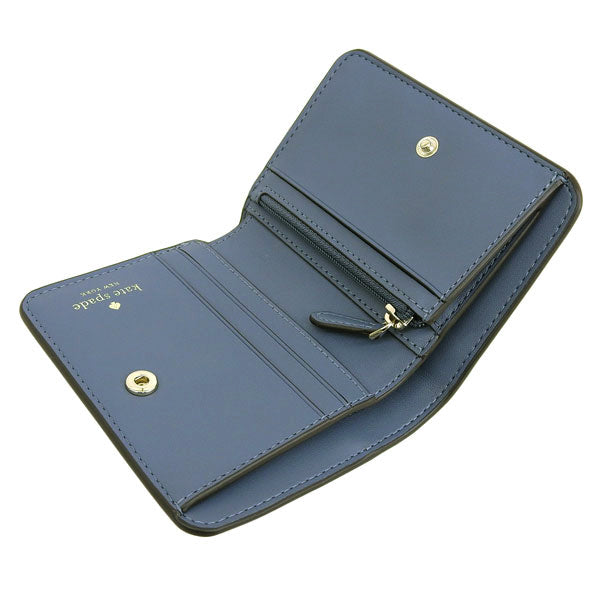 ケイトスペード 財布 レディース 二つ折り財布 アウトレット ぺブルレザー ブルー レナ スモールバイフォールドウォレット lena sm slimbfld wlf KH788-788 KATE SPADE