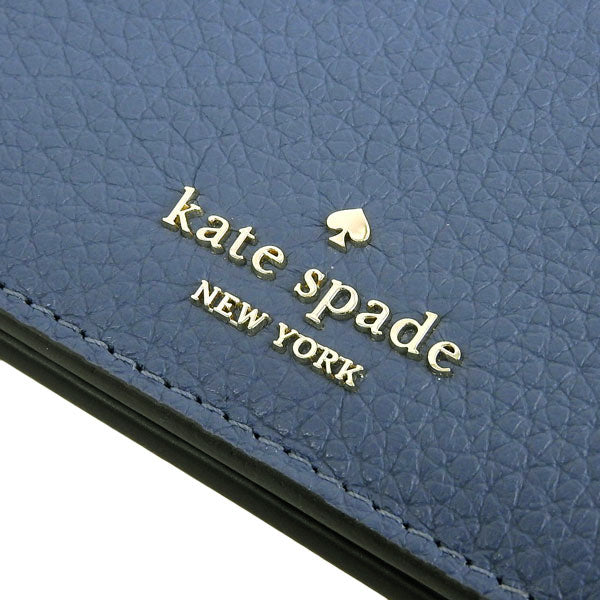 ケイトスペード 財布 レディース 二つ折り財布 アウトレット ぺブルレザー ブルー レナ スモールバイフォールドウォレット lena sm slimbfld wlf KH788-788 KATE SPADE