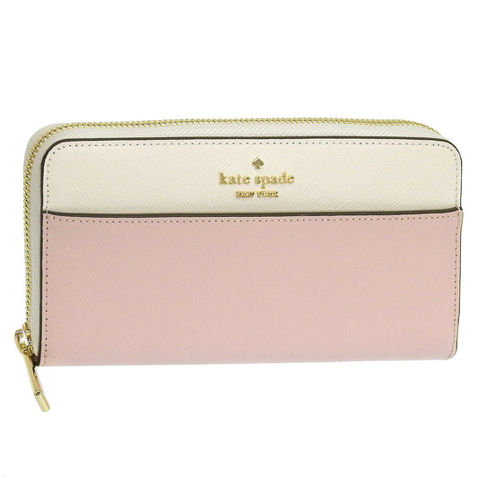 ケイトスペード 財布 レディース 長財布 アウトレット レザー ピンク×アイボリー マディソン カラーブロック ラージコンチネンタルウォレット MADISON LG CONT WALLET KI365-650 KATE SPADE