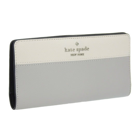 ケイトスペード 財布 レディース 長財布 アウトレット レザー グレー×ホワイト マディソン madison lg slim bifold KI367-020 KATE SPADE