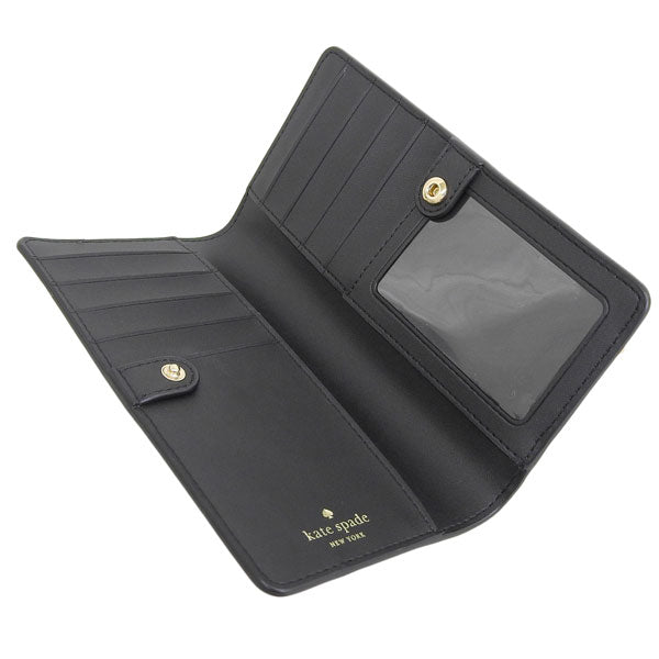 ケイトスペード 財布 レディース 長財布 アウトレット レザー ベージュ×ブラック マディソン madison lg slim bifold KI367-200 KATE SPADE