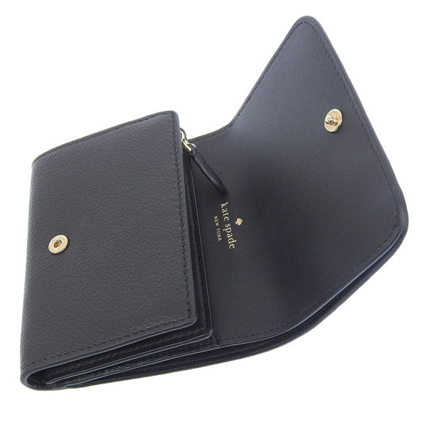 ケイトスペード 財布 レディース 二つ折り財布 アウトレット レザー ブラック ケイラ スモール Lジップウォレット kayla pebbled leather small KK056-001 KATE SPADE