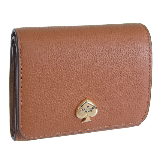 ケイトスペード 財布 レディース 二つ折り財布 アウトレット レザー ブラウン ケイラ スモール Lジップウォレット kayla pebbled leather small KK056-200 KATE SPADE
