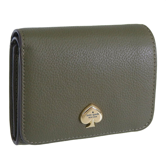 ケイトスペード 財布 レディース 二つ折り財布 アウトレット レザー グリーン ケイラ スモール Lジップウォレット kayla pebbled leather small KK056-300 KATE SPADE