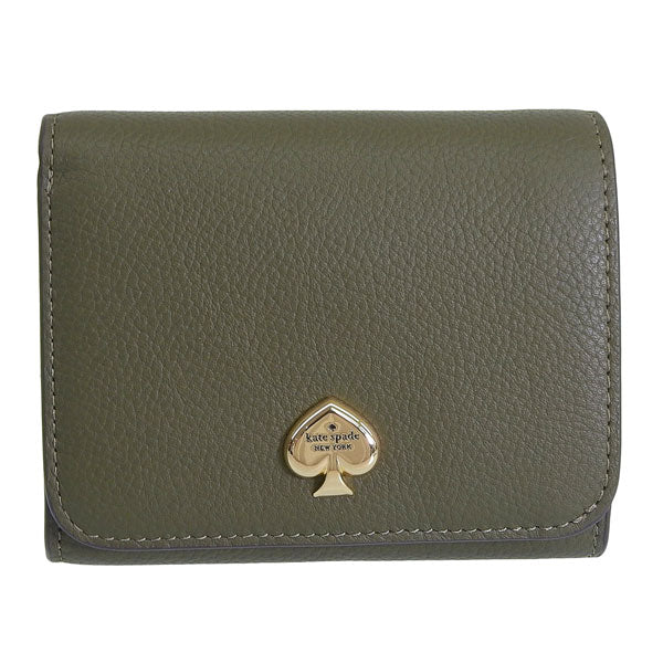 ケイトスペード 財布 レディース 二つ折り財布 アウトレット レザー グリーン ケイラ スモール Lジップウォレット kayla pebbled leather small KK056-300 KATE SPADE