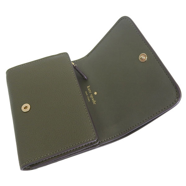 ケイトスペード 財布 レディース 二つ折り財布 アウトレット レザー グリーン ケイラ スモール Lジップウォレット kayla pebbled leather small KK056-300 KATE SPADE