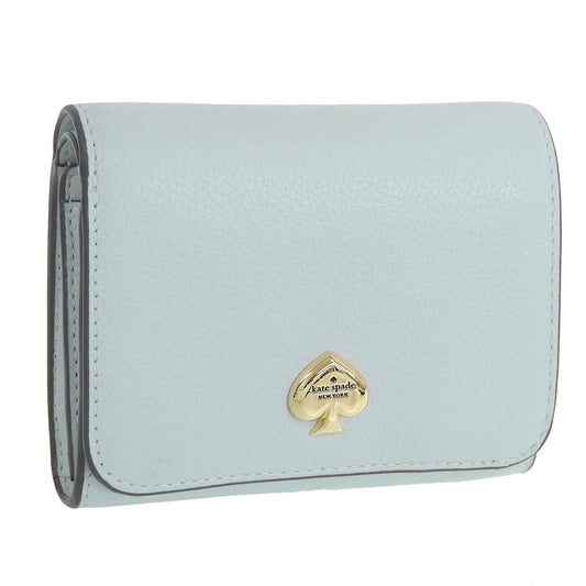 ケイトスペード 財布 レディース 二つ折り財布 アウトレット ペブルレザー ライトブルー ケイラ kayla pebbled leather small KK056-403 KATE SPADE