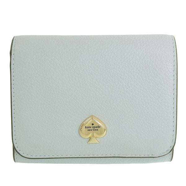 ケイトスペード 財布 レディース 二つ折り財布 アウトレット ペブルレザー ライトブルー ケイラ kayla pebbled leather small KK056-403 KATE SPADE