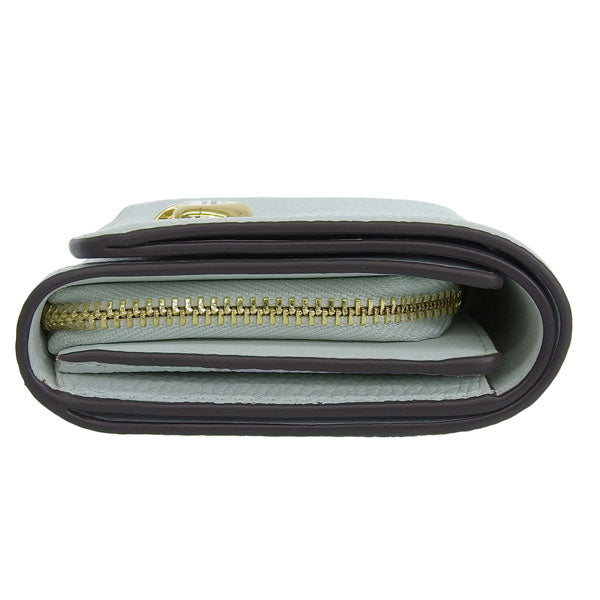 ケイトスペード 財布 レディース 二つ折り財布 アウトレット ペブルレザー ライトブルー ケイラ kayla pebbled leather small KK056-403 KATE SPADE