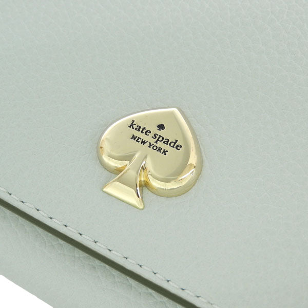 ケイトスペード 財布 レディース 二つ折り財布 アウトレット ペブルレザー ライトブルー ケイラ kayla pebbled leather small KK056-403 KATE SPADE