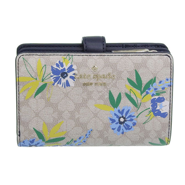 ケイトスペード 財布 レディース 二つ折り財布 アウトレット ベージュマルチ spade fiower spade fiower fe med comp bifld KK912-960 KATE SPADE