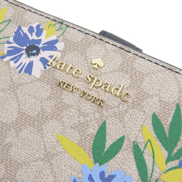 ケイトスペード 財布 レディース 二つ折り財布 アウトレット ベージュマルチ spade fiower spade fiower fe med comp bifld KK912-960 KATE SPADE