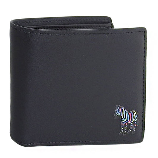 ポールスミス 財布 メンズ 二つ折り財布 レザー ブラック WALLET BILFOLD AND COIN M2A6078-MZEBRA-79 PAUL SMITH 母の日　土日祝も毎日発送します