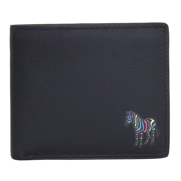 ポールスミス 財布 メンズ 二つ折り財布 レザー ブラック WALLET BILFOLD AND COIN M2A6078-MZEBRA-79 PAUL SMITH 母の日　土日祝も毎日発送します